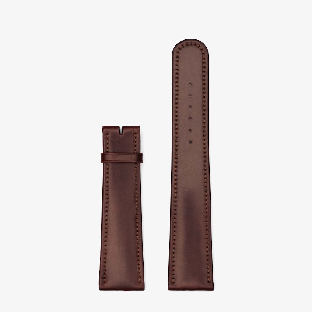 Horween Genuine Shell Cordovan rembordiert, bombiert braun, 22 mm